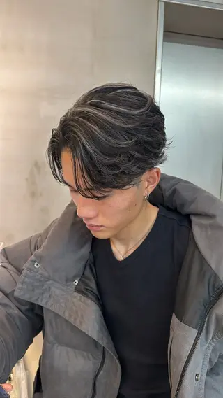 ミディアム ヘアアレンジ メンズ ARIA💎縮毛矯正 ブリーチ💎複雑履歴のヘアスタイル