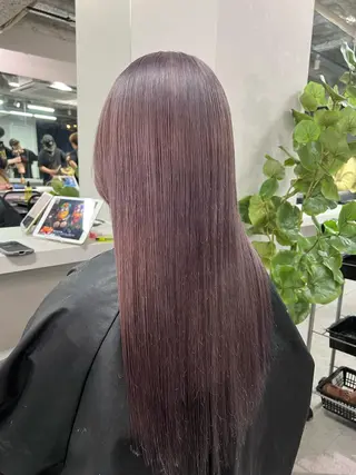 ロング カラー ハイトーン&髪質改善 ＆韓国エクステ🤎のヘアスタイル