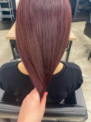 ロング カラー ヘアアレンジ 🎈ブリーチなし暖色 カラー/レッド/ゆいのヘアスタイル