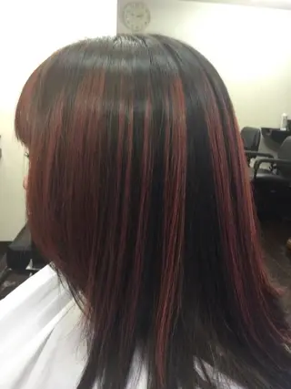 セミロング カラー 桧山 真のヘアスタイル