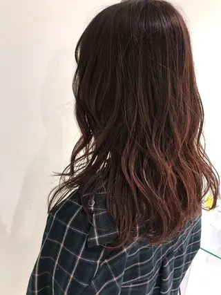 ロング カラー 赤み消し韓国ヘア レイヤー縮毛🤍渡邉のヘアスタイル