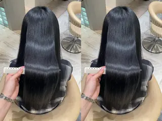 カラー ゆらんちょ/ブリーチ 無w/縮毛矯正/暖色のヘアスタイル