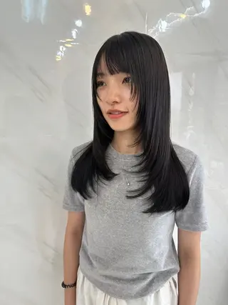 ロング 縮毛矯正💎髪質改善 艶カラー/木下のヘアスタイル