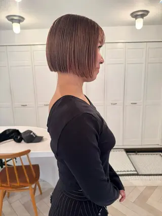 カラー ブリーチカラー🎀 韓国風/寺門美優のヘアスタイル