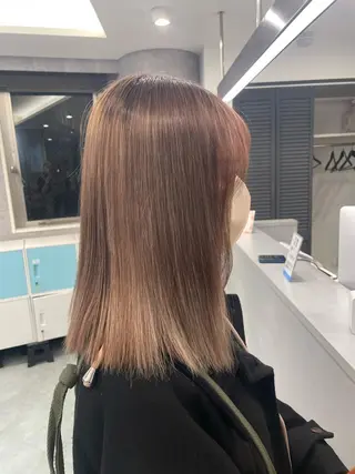 セミロング ♡似合わせハイトーン ♡maiのヘアスタイル