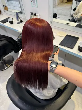 セミロング カラー 暖色🩷透明感カラー ♡Maika♡のヘアスタイル