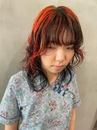 ミディアム カラー パーマ 優作 〜圧倒的信頼〜のヘアスタイル