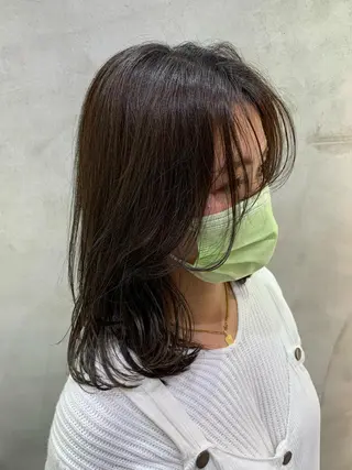 ミディアム カラー ✨コテ巻き風パーマ ✨川合佑哉のヘアスタイル