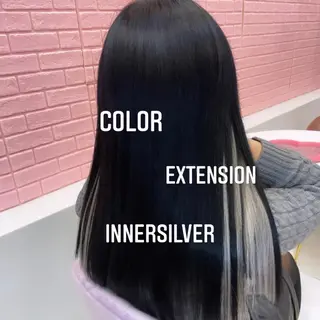 ロング カラー エクステ🩵ブリーチ 韓国ヘア🩵KAEのヘアスタイル