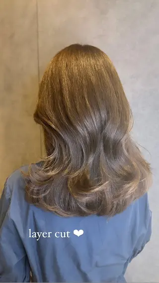 ミディアム カラー 巻ける縮毛矯正/艶 カラーchika🩵のヘアスタイル