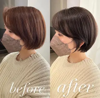 ショート カラー eins.hair所属・過去一の柔髪ヘア 🌿einshairのヘアスタイル