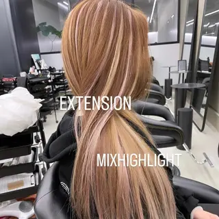 ロング カラー エクステ🩵ブリーチ 韓国ヘア🩵KAEのヘアスタイル