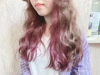 ロング カラー 似合わせ/ブリーチ カラー.岡田友仁のヘアスタイル