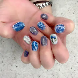 ミディアム カラー パーマ ヘアアレンジ メンズ キッズ ネイル マツエク・マツパ アイブロウ Salon Ｋのネイルデザイン