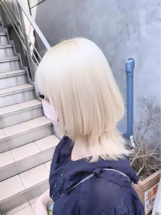 ロング カラー パーマ ヘアアレンジ メンズ キッズ ネイル マツエク・マツパ アイブロウ 🐺ウルフ×ハイトー ン🖤Yukinoのヘアスタイル