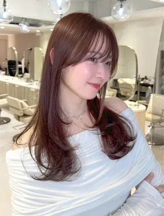 ロング カラー カット無料｜レイヤー カット｜韓国モテへアのヘアスタイル