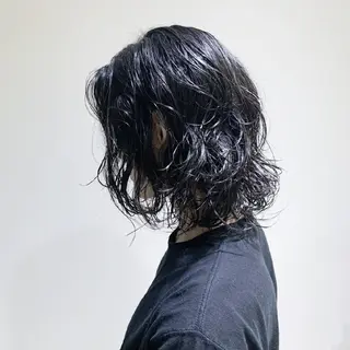 パーマ メンズ 浜田りほ Luxbe 博多バスターミナルのヘアスタイル