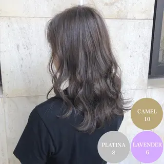 セミロング カラー アオガミ （前髪顔周りカット）のヘアスタイル