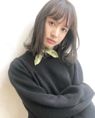 ミディアム カラー nakahara madokaのヘアスタイル