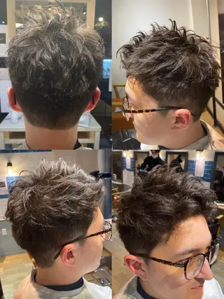 ショート カラー パーマ ヘアアレンジ メンズ 🔥メンズパーマ特 化🔥渡辺一翔🔥のヘアスタイル