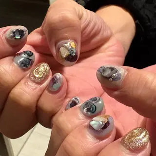 ネイル amuse 手書きニュアンスのネイルデザイン