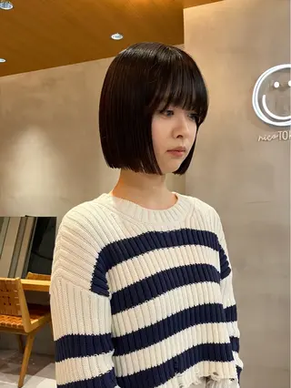 ミディアム カラー ボブ&透明感カラー ♡TOMOEのヘアスタイル