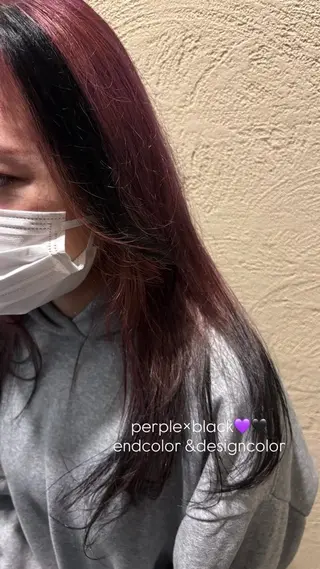 ロング カラー 岡田 莉音のヘアスタイル