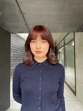 ミディアム カラー 愛莉/ラベンダー/ ベージュ/ブラウンのヘアスタイル