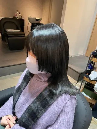 ミディアム カラー ✨髪質改善/ハイトー ン/艶髪高山のヘアスタイル
