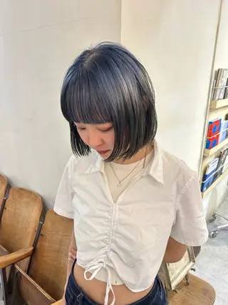 カラー レイヤー×ブリーチ/ パーマ/ﾘｭｳﾄのヘアスタイル