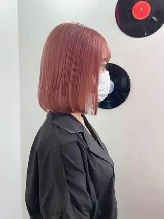 ミディアム カラー ヘアアレンジ 🧨ブリーチー×ボブ レイヤー💎じゅえるのヘアスタイル