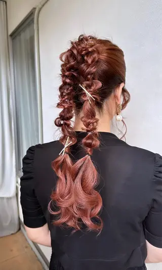 ロング ヘアアレンジ hair make applause.所属・小賀 栞奈のヘアスタイル