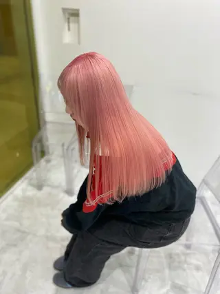 ロング カラー ヘアアレンジ トレンドモテカラー 🩷色落ちまで可愛くのヘアスタイル