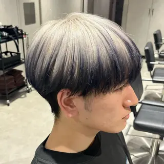 ミディアム カラー メンズ 【センターパート/ マッシュ】ryokaのヘアスタイル