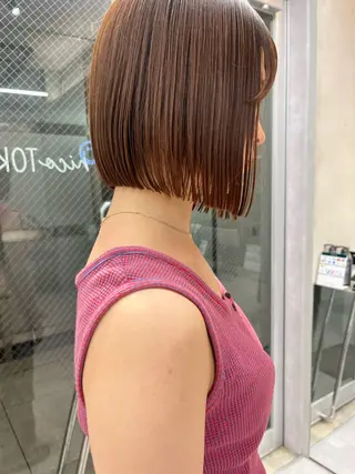 ミディアム カラー ボブ&透明感カラー ♡TOMOEのヘアスタイル