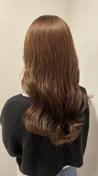 セミロング カラー ミルクティーベージュ 新潟万代/MANA♡のヘアスタイル