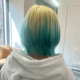 ショート カラー ヘアアレンジ 🧨ブリーチー×ボブ レイヤー💎じゅえるのヘアスタイル