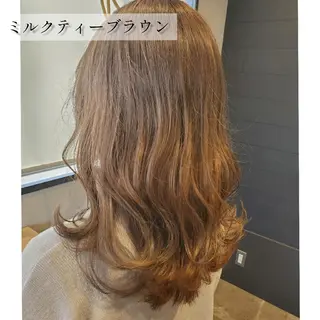 セミロング カラー 曲がるレイヤーカット モテカラー/SYUNのヘアスタイル