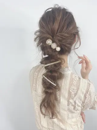 ロング ヘアアレンジ カラー 梅田茶屋町 Yutaのヘアスタイル