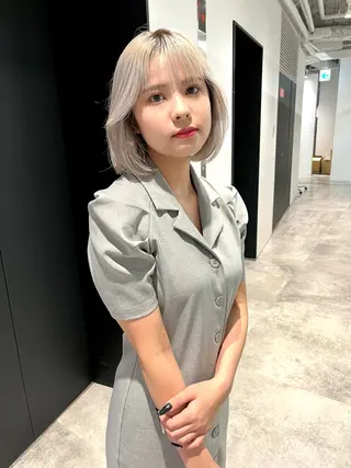 ロング カラー ヘアアレンジ ハイトーン/美髪矯正 🍃大江拓実のヘアスタイル