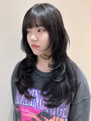 セミロング パーマ 圧倒的美髪ストレート ツダケイタロウのヘアスタイル