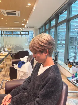 ショート カラー メンズ メンズ特化/ センターパート/八谷のヘアスタイル