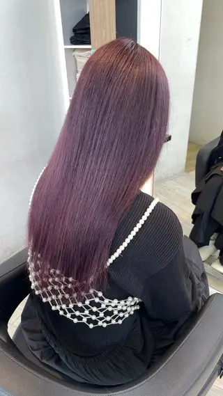 ロング カラー ブリーチ/髪質改善/ ハイトーン/暖色のヘアスタイル