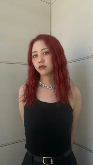 セミロング カラー ブリーチ/ベージュ/ ブロンド MIU☆のヘアスタイル