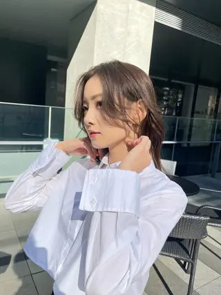 セミロング カラー 顔周り特化/韓国ヘア /レイヤー/吉野幸大のヘアスタイル