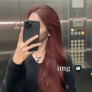 セミロング カラー ヘアアレンジ ❣️ブリーチなし暖色 ayu❣️のヘアスタイル