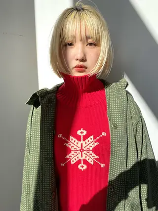 ショート カラー 森貴裕/ベージュ/ パーマ/オリーブのヘアスタイル