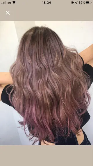 ロング カラー パーマ ブリーチ毛縮毛矯正 👑山口のヘアスタイル