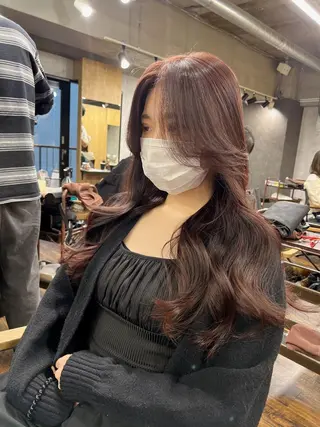 セミロング カラー パーマ ヘアアレンジ メンズ キッズ ネイル マツエク・マツパ アイブロウ レイヤー／顔周り 韓国ヘア森田和貴のヘアスタイル