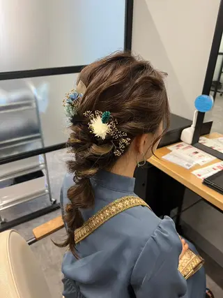 ミディアム カラー パーマ ヘアアレンジ 癒しの半個室サロン 🌿ROW町田のヘアスタイル